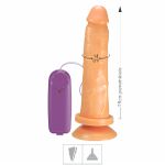 Prótese 19x14cm Com Vibro e Ventosa (ADAO35). - Bege