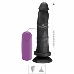 Prótese 19x14cm Com Vibro e Ventosa (ADAO35). - Preto