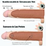 Capa Extensora de 12cm Para 19cm Com Vibro Love Toy VP (CA032). - Bege