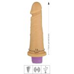 Prótese 16x16cm Com Vibro Recarregável (PCR019) - Bege