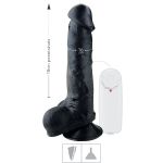 Prótese 18x16cm Com Vibro Ventosa e Escroto (SSV041V) - Preta