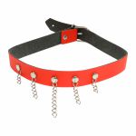 Coleira Com Corrente Brasil Fetiche (CC54-ST527-CCR) - Vermelho