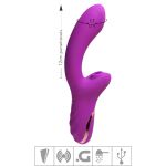 *Vibrador Recarregável Com Estimulador (XC66). - Roxo