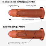 *PROMO - Capa Peniana de 13cm Para 16cm Com Cinta (17543) - Bege