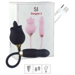 Estimulador Recarregável Formato de Rosa Tongue 2 SI (7848). - Preto