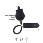 Estimulador Recarregável Formato de Rosa Tongue 2 SI (7848). - Preto