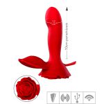 Vibrador Recarregável Formato de Rosa Aurora SI (7864) - Vermelho