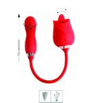 Estimulador Recarregável Formato de Rosa Flowery SI- (7867) - Vermelho