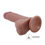 Prótese 15x13cm com Escroto e Ventosa SI (8541) - Marrom