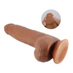 Prótese 16x16cm com Ventosa e Escroto Draco SI -(9011-Jurandir) - Marrom