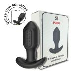 Plug de Silicone Com Vibro e Rotação Via App Pong SI- (9596) - Preto