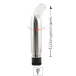 Vibrador Personal Metálico Com Capa Transparente (MV039) - Cromado