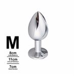 Plug de Metal M Pedra Formato de Coração VP (PL009M). - Pedra Rosa