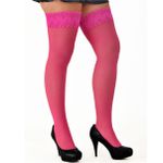 Meia Fina 7/8 Com Renda Perrutextil (PR015) - Rosa