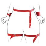 Cinta Liga Em X Com Algema Harness 50 Tons (T012) - Vermelho