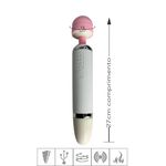 Massageador Varinha Com Estimulador Língua e Sucção (YSFG211) - Branco c/ Rosa 
