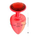 Plug de Metal M Com Pedras Variadas Hard (ST611-HA114) - Vermelho
