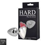 Plug de Metal Cromado Com Pedra de Coração (HA161C)- - Cromado