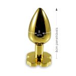 *Plug Metálico Com Pedra Variadas Flower (LM09) - Dourado