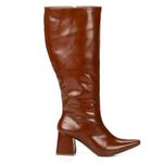 Bota Feminina Montaria Cano Longo Caramelo Lisa