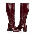 Bota Feminina Montaria Cano Longo Bordô Lisa