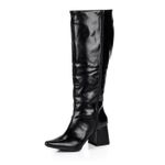 Bota Feminina Montaria Cano Longo Preta Lisa