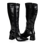 Bota Feminina Montaria Cano Longo Preta Lisa