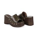 Sandália Feminina Anabela Moda Boho Plataforma Tiras Cruzadas Ombre Militar