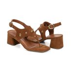 Sandália Feminina Quadrada Boho Petra Caramelo