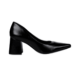 Sapato Scarpin Social Bico Fino Salto Médio Grosso Basic Preto