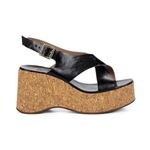 Sandália Feminina Anabela Plataforma Fujji Preto