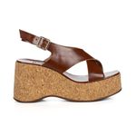 Sandália Feminina Anabela Plataforma Fujji Caramelo