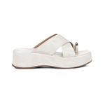 Sandália Feminina Anabela Flatform Tira Cruzada Nika Off White