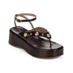 Sandália Feminina Anabela Flatform Dedo Boho Clio Café