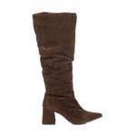 Bota Feminina Montaria Enrugada Camurça Café