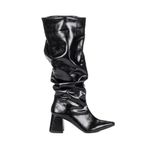 Bota Feminina Montaria Cano Longo Enrugada Madrid Preto