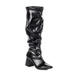 Bota Feminina Montaria Cano Longo Enrugada Madrid Preto