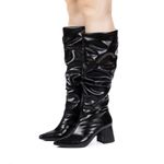 Bota Feminina Montaria Cano Longo Enrugada Madrid Preto