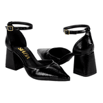 Sapato Scarpin Frente e Trazeiro Alice Verniz Show Preto