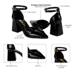 Sapato Scarpin Frente e Trazeiro Alice Verniz Show Preto