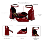 Sapato Scarpin Frente e Trazeiro Alice Verniz Show Vinho