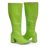Bota Verde Croco Hanna Cano Alto