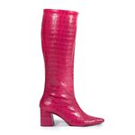 Bota Pink Croco Hanna Cano Alto