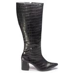 Bota Croco Hanna Cano Alto Preto