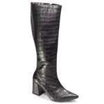 Bota Croco Hanna Cano Alto Preto