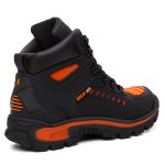 Bota Motor Motoqueira Cano Médio Refletivos Laterais Biqueira PVC | Laranja