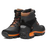 Bota Patagônia Cano Médio Biqueira PVC | Preto com Laranja