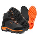 Bota Patagônia Cano Médio Biqueira PVC | Preto com Laranja