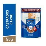 Cat Chow Ração Úmida Para Gatos Castrados Carne Ao Molho 85g