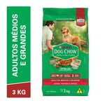 Dog Chow Cães Adultos Raças Médias e Grandes Carne, Frango e Arroz 3kg
